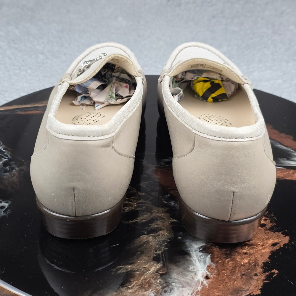 SAS Women's Cream Leather Loafers with Silver Bit - Picture 5 of 8